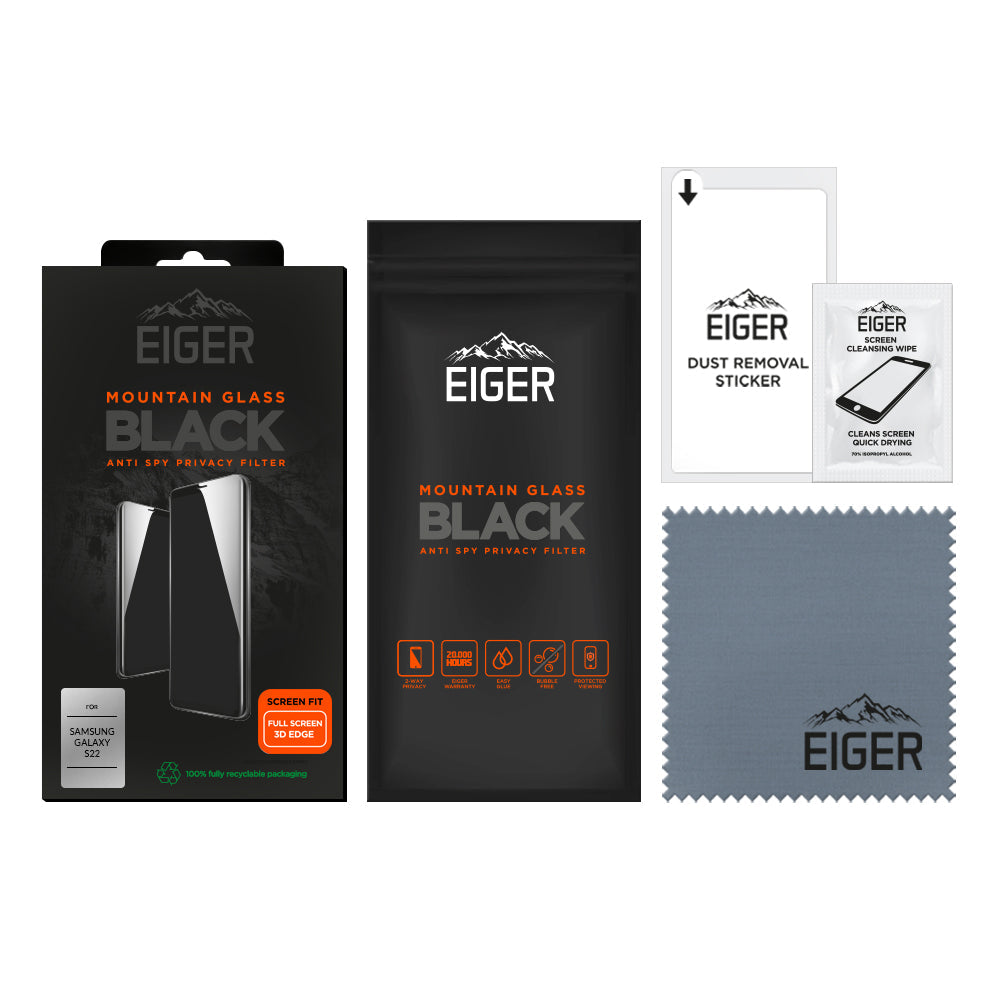 Eiger Mountain Glass Black Privacy Screen Protector