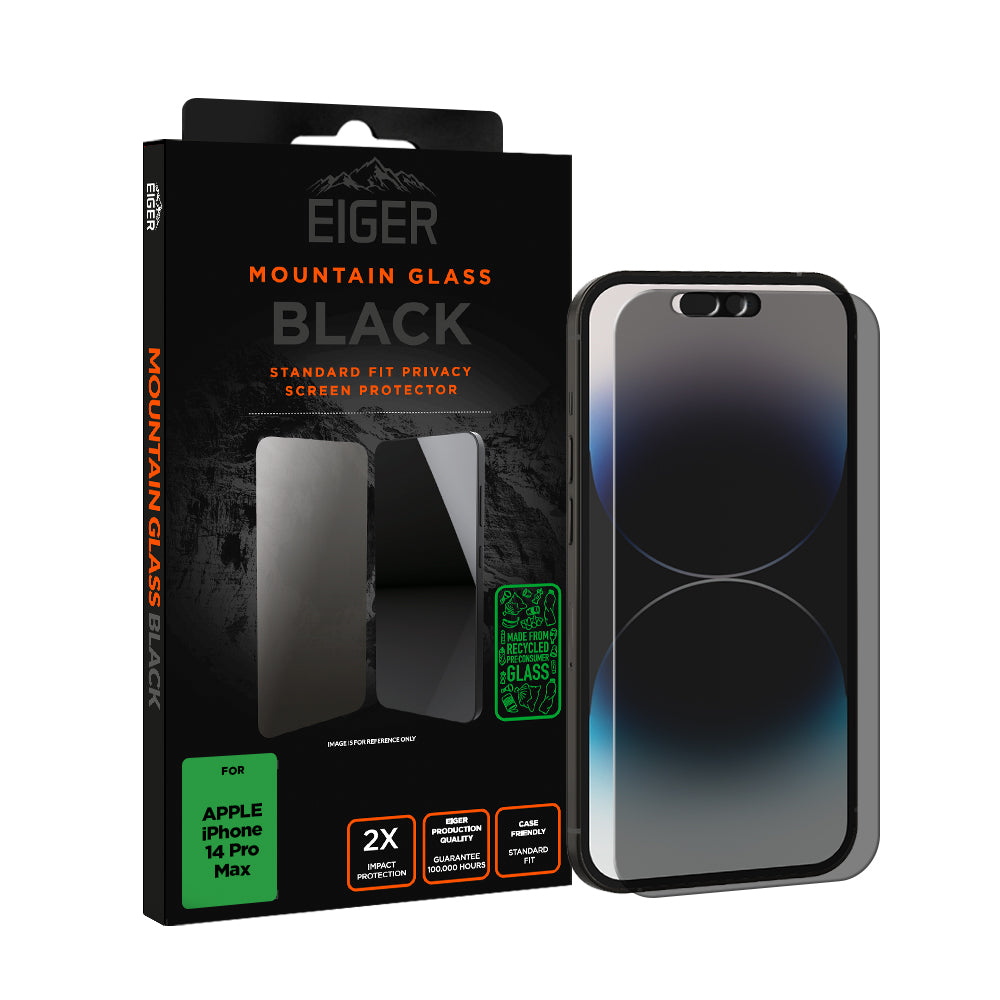 Eiger Mountain Glass Black Privacy Screen Protector