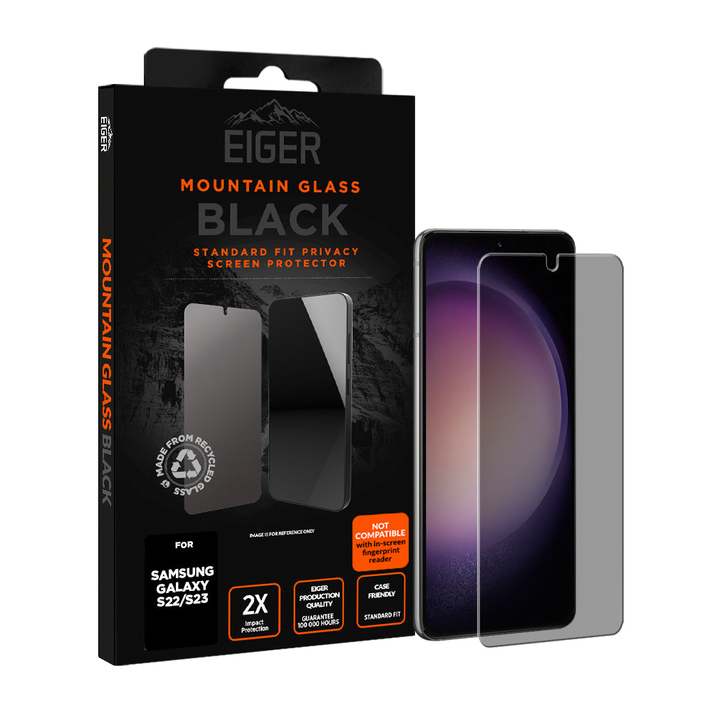 Eiger Mountain Black Privacy Screen Protector for Samsung S23/ S22