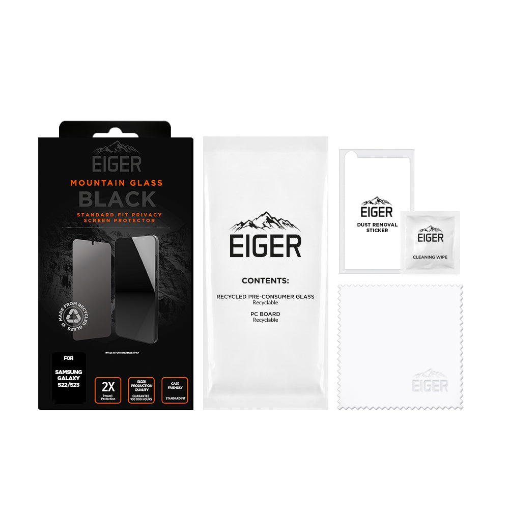 Eiger Mountain Black Privacy Screen Protector for Samsung S23/ S22