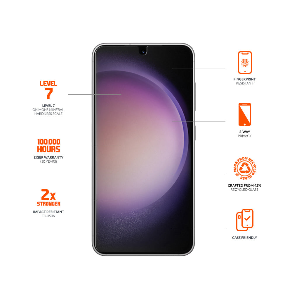 Eiger Mountain Glass Black Privacy Screen Protector