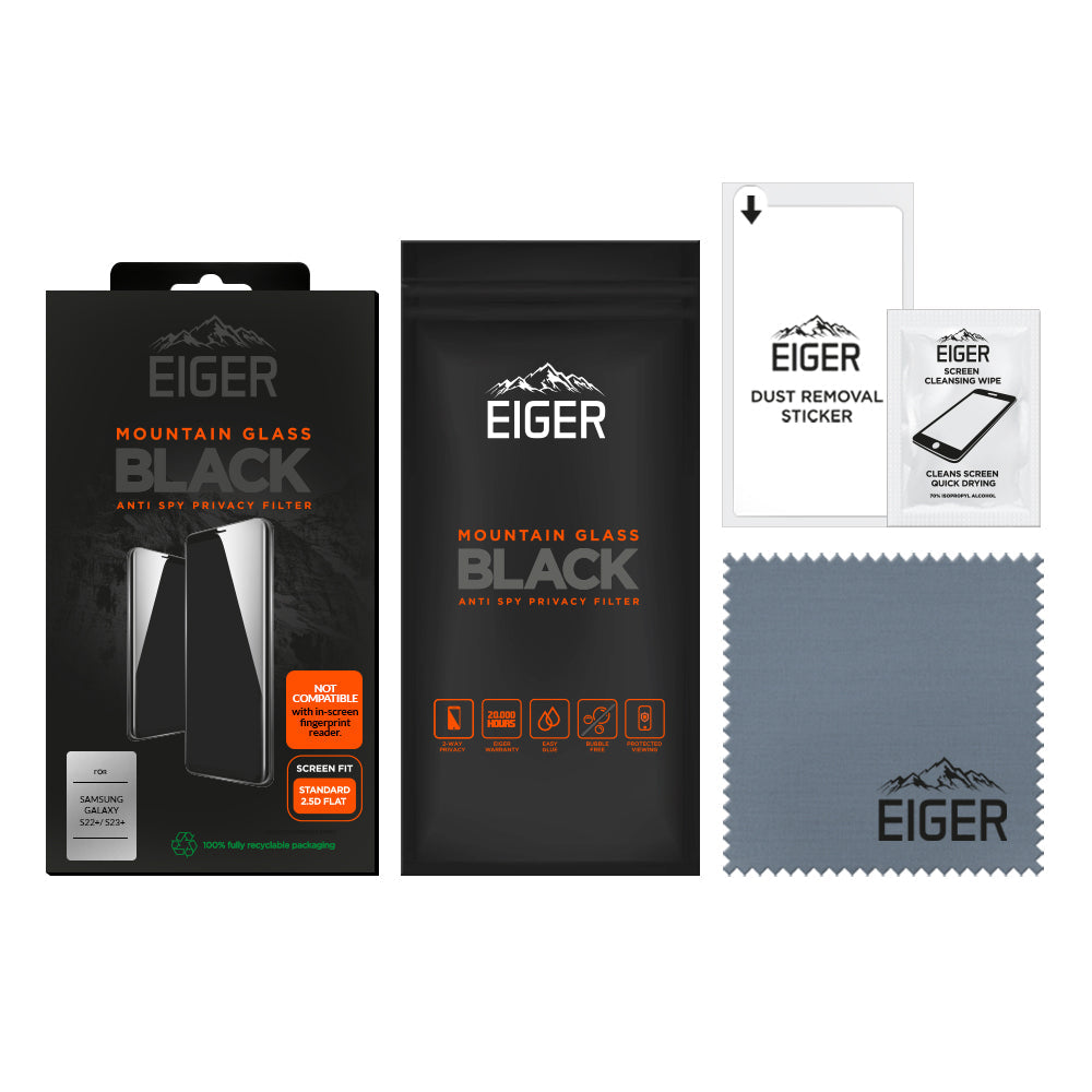 Eiger Mountain Glass Black Privacy Screen Protector