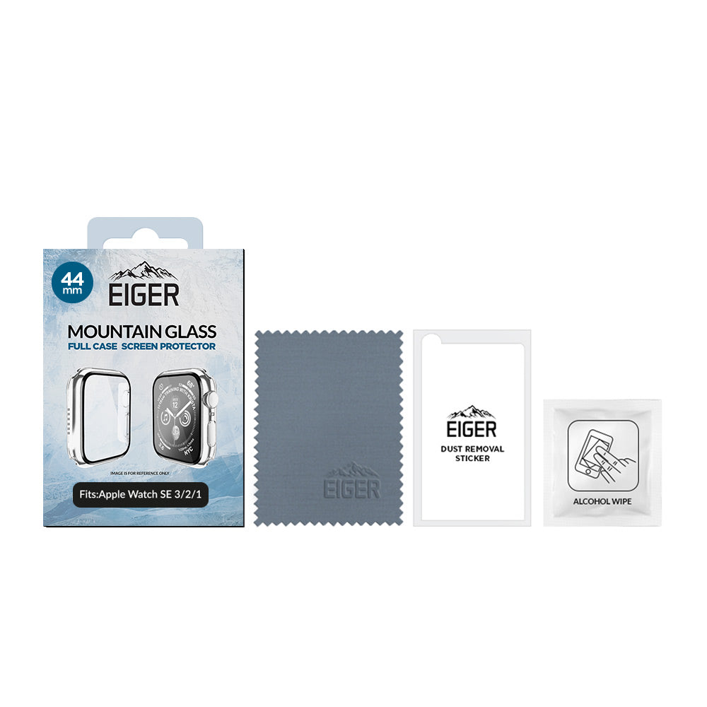 Eiger Mountain Glass Full Case for Apple Watch SE 3/ 2/ 1 44mm in Clear