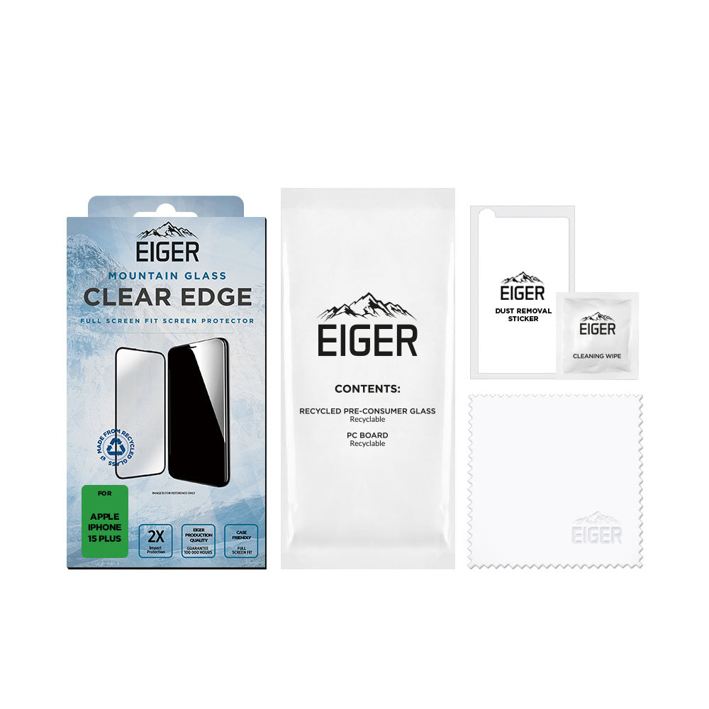 Eiger Mountain Glass CLEAR EDGE for Apple iPhone 15 Plus
