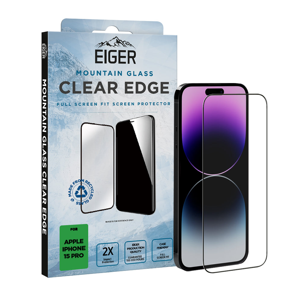 Eiger Mountain Glass CLEAR EDGE for Apple iPhone 15 Pro