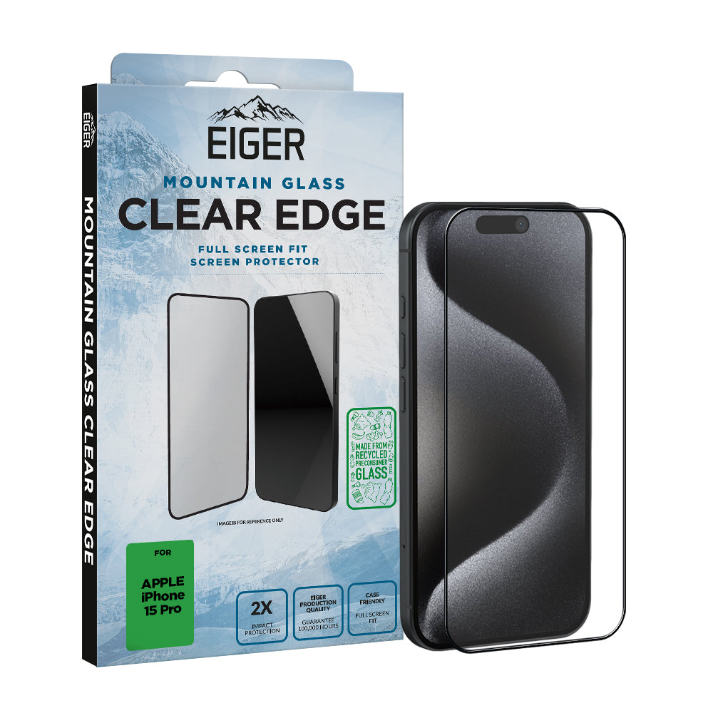 Eiger Mountain Glass CLEAR EDGE GRS for Apple iPhone 15 Pro