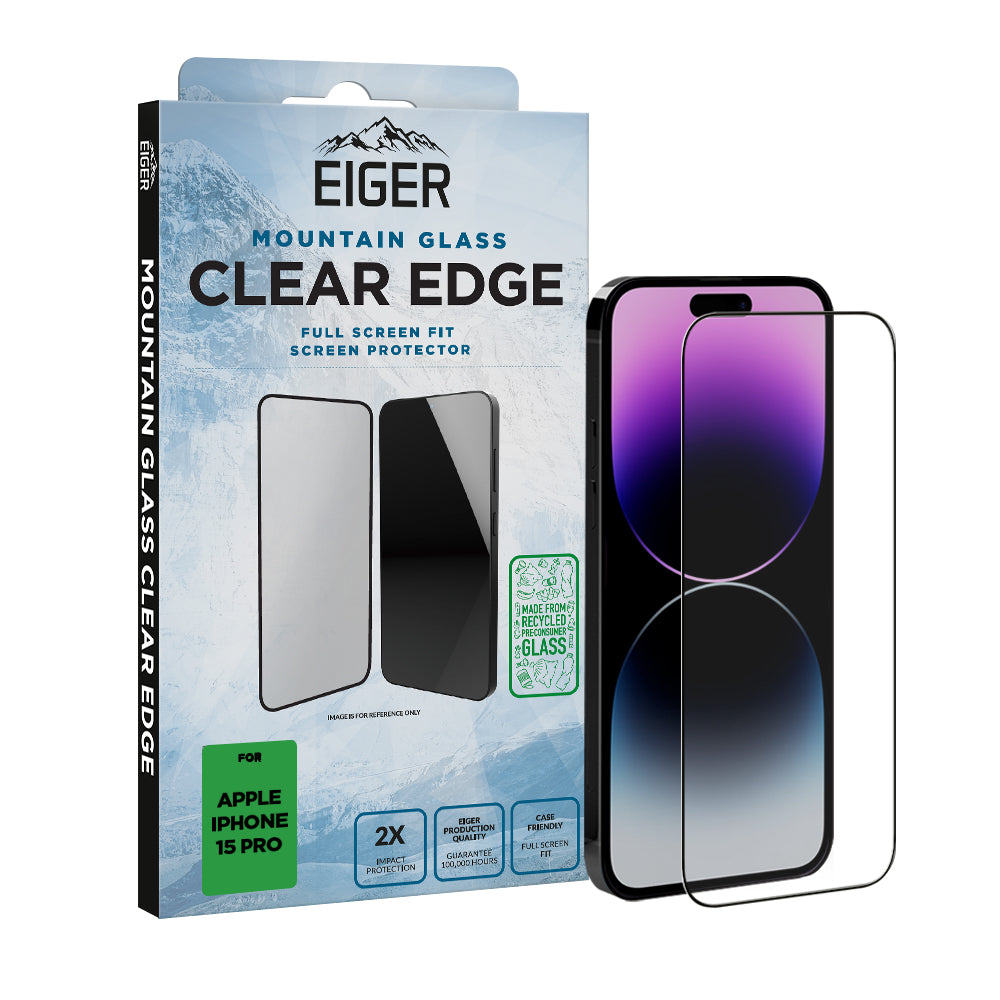 Eiger Mountain Glass CLEAR EDGE for Apple iPhone 15 Pro