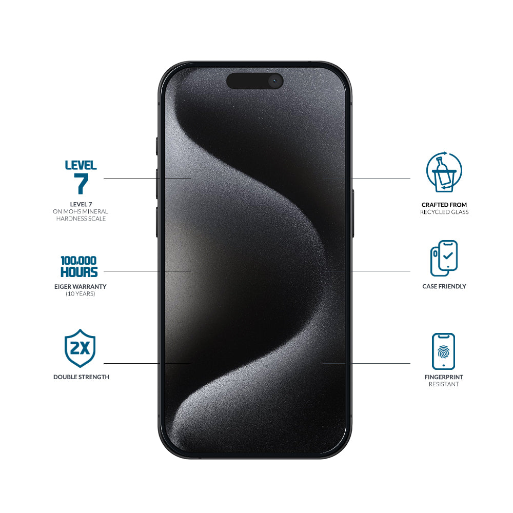 Eiger Mountain Glass CLEAR EDGE GRS for Apple iPhone 15 Pro