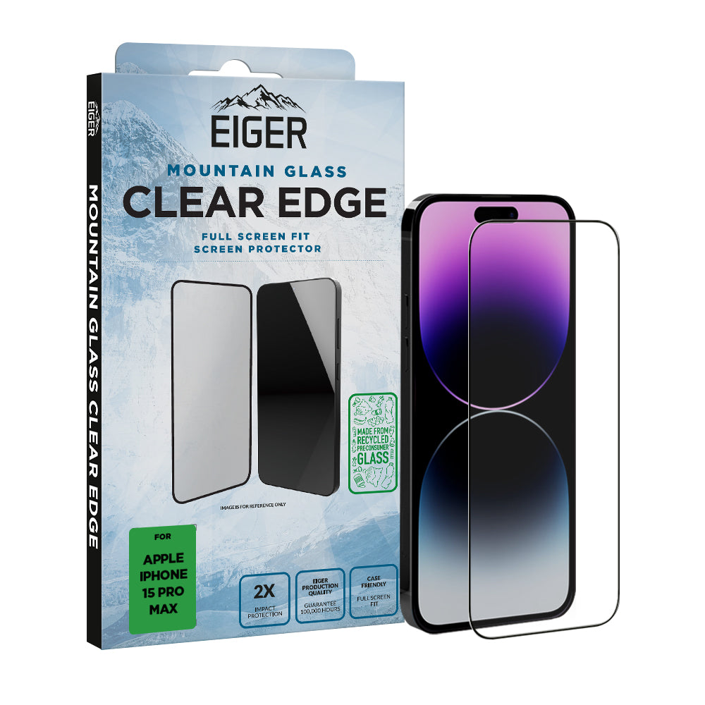 Eiger Mountain Glass CLEAR EDGE for Apple iPhone 15 Pro Max