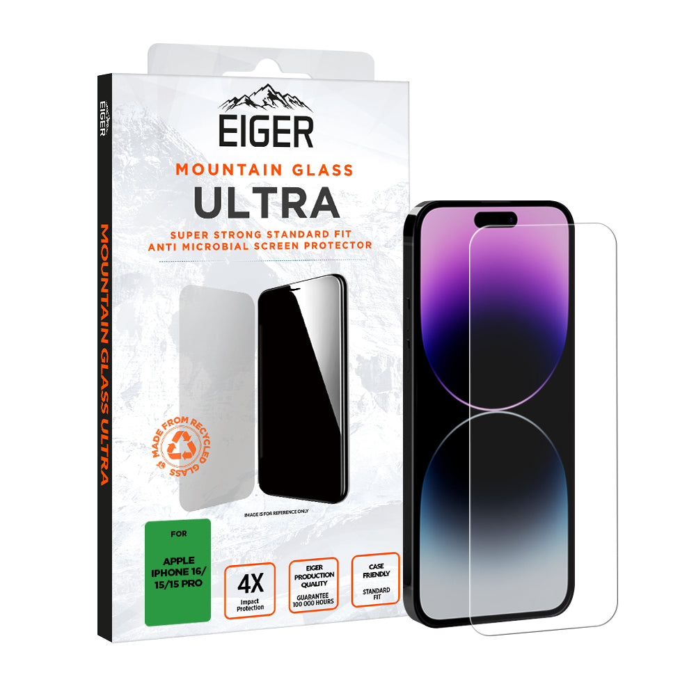 Eiger Mountain Glass Ultra Screen Protector for iPhone 16/15/15 Pro