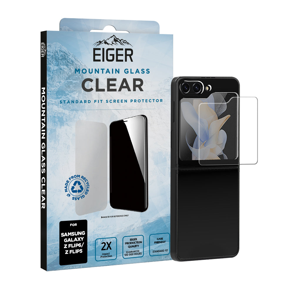 Eiger Mountain Glass CLEAR Screen Protector for Samsung Galaxy Z Flip6 / Z Flip5