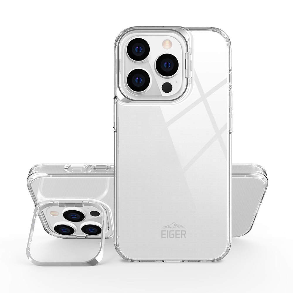 Eiger Grip Stand Case for Apple iPhone 15 Pro in Clear