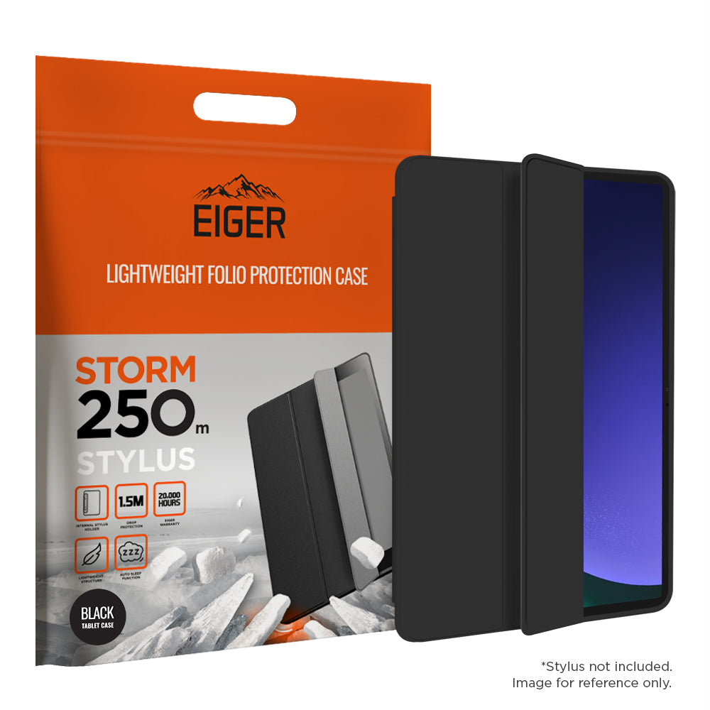 Eiger Storm 250m Stylus Case for Samsung Galaxy Tab S9 / S9 FE in Black