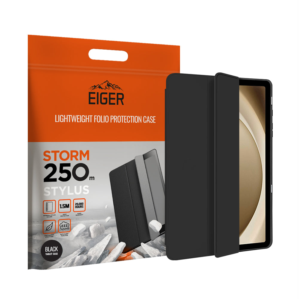 Eiger Storm 250m Stylus Case for Samsung Tab A9+ 11 in Black