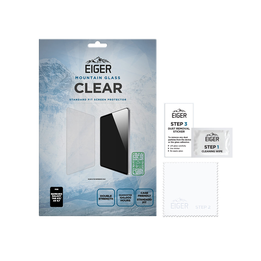 Eiger Mountain Glass CLEAR Tablet Screen Protector GRS for Samsung Galaxy Tab A11/ A9 8.7