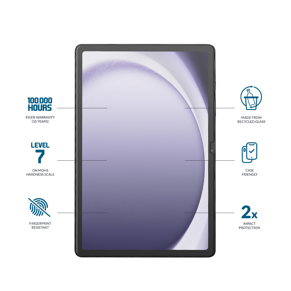 Eiger Mountain Glass CLEAR Tablet Screen Protector for Samsung Galaxy Tab A9+ 11