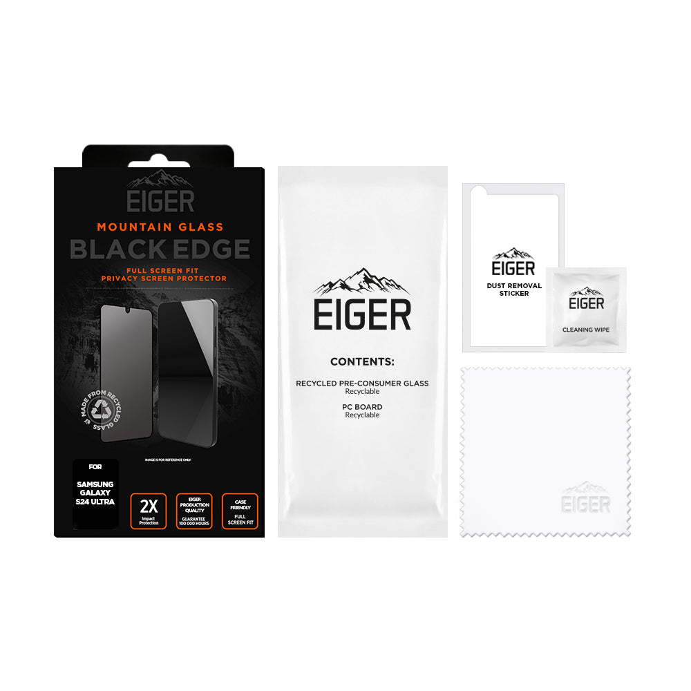 Eiger Mountain BLACK EDGE Privacy Screen Protector for Samsung S24 Ultra