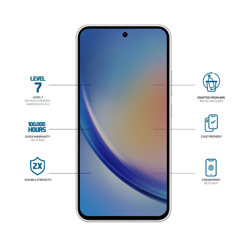 Eiger Mountain Glass CLEAR EDGE Screen Protector for Samsung Galaxy A35 / A55