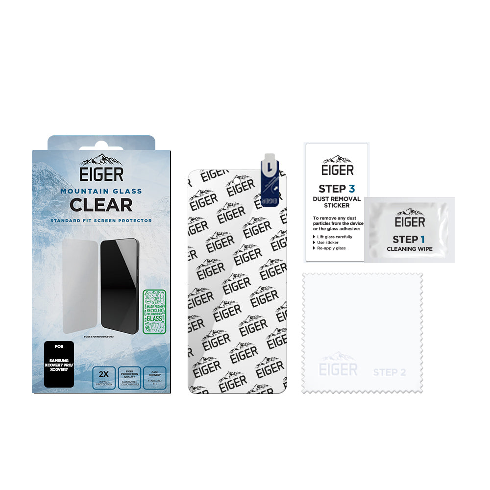 Eiger Mountain Glass CLEAR Screen Protector GRS for Samsung Xcover7 Pro/ Xcover7