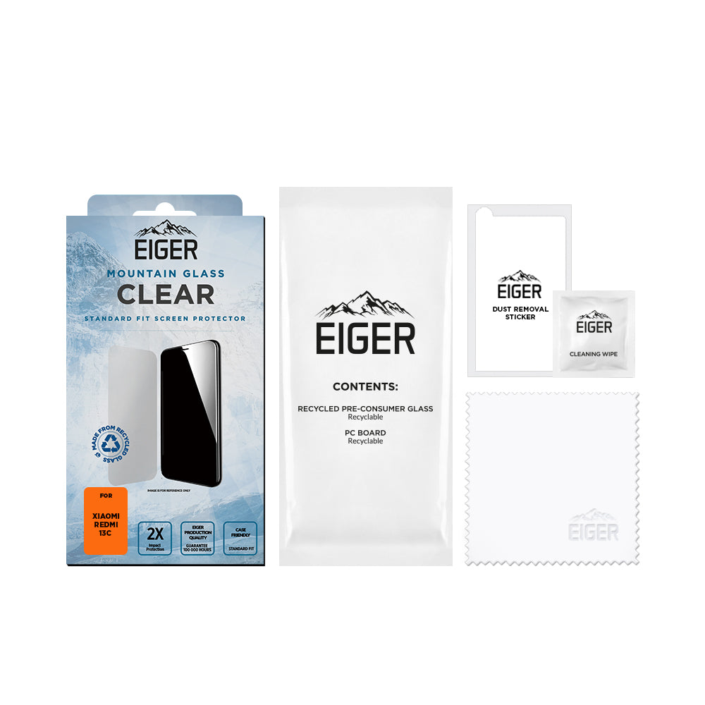 Eiger Mountain Glass CLEAR Screen Protector for Xiaomi Redmi 13C