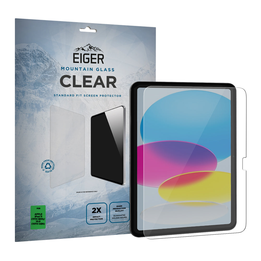 Eiger Mountain Glass CLEAR Tablet Screen Protector GRS for Apple iPad 11 (11th Gen)/ 10.9 (10th Gen)