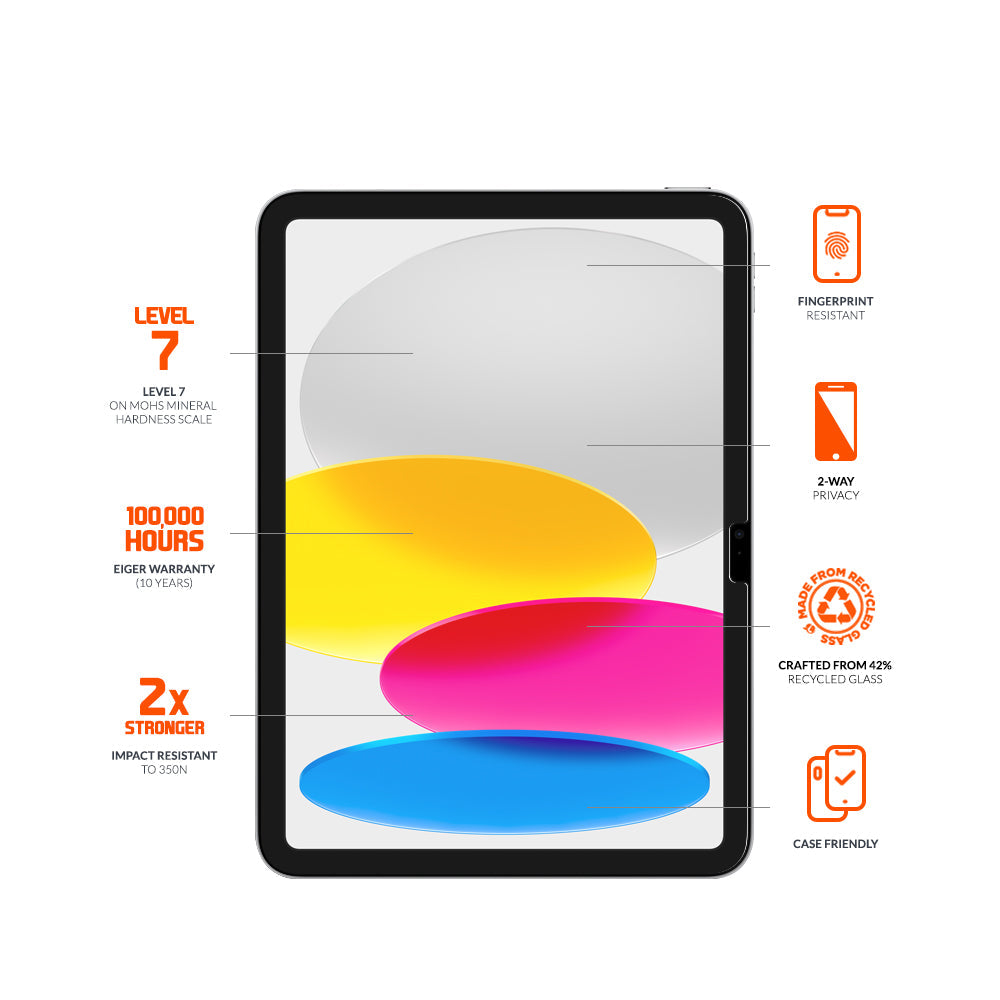 Eiger Mountain Glass Black Privacy Tablet Screen Protector GRS