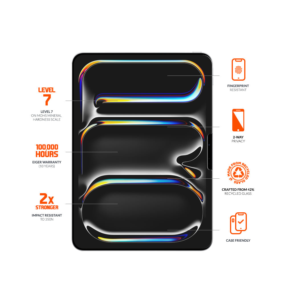 Eiger Mountain Glass Black Privacy Tablet Screen Protector GRS