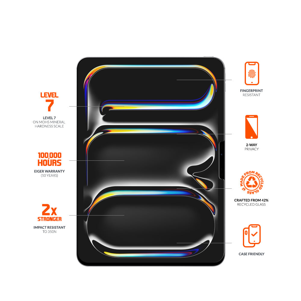 Eiger Mountain Glass Black Privacy Tablet Screen Protector GRS