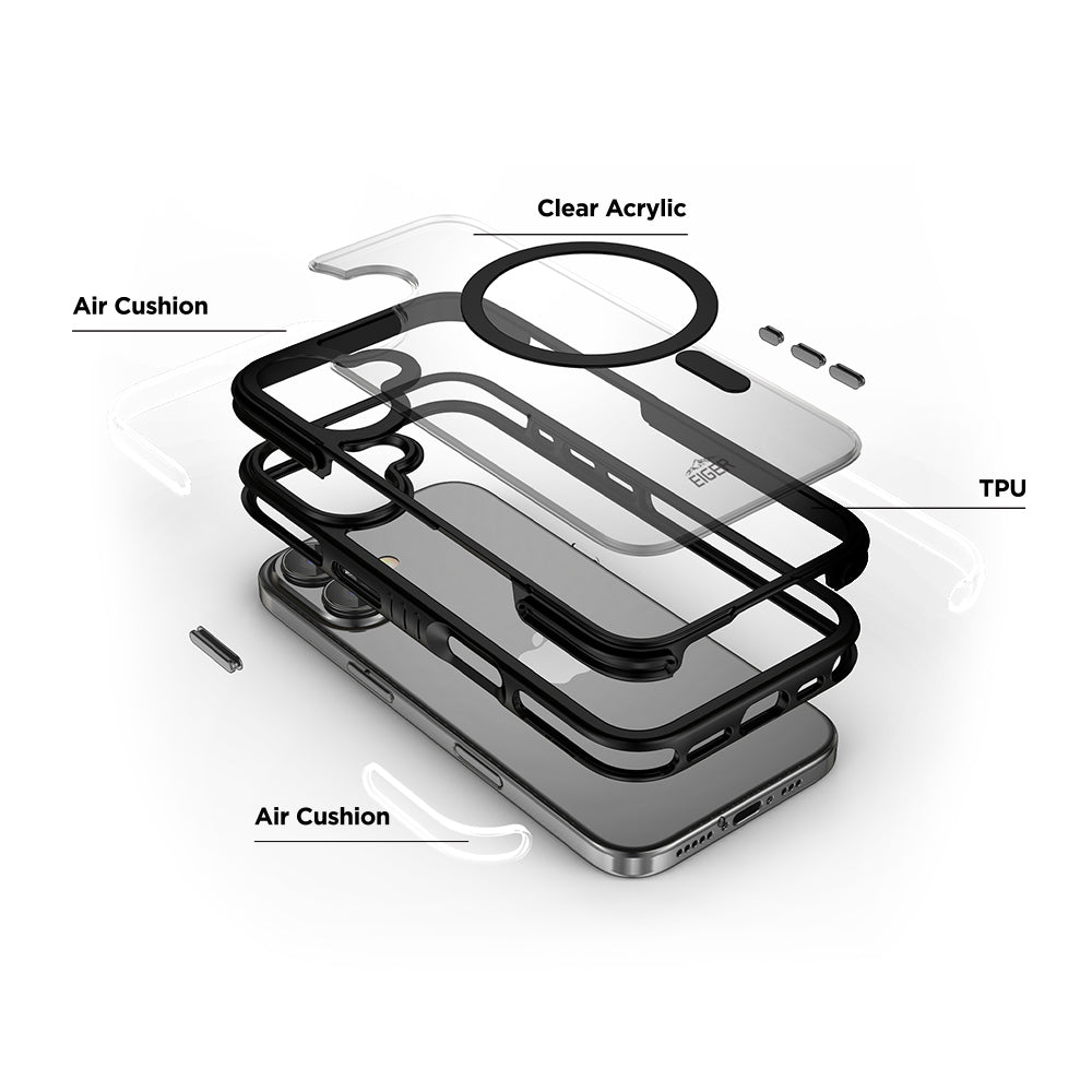 Eiger Pro MountainAir MagSafe Case for Apple iPhone 16 in Black