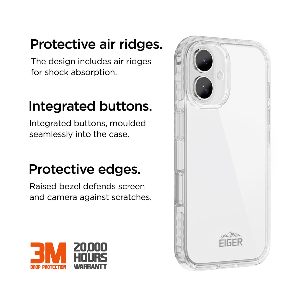 Eiger Ice Grip Case for Apple iPhone 16 in Clear