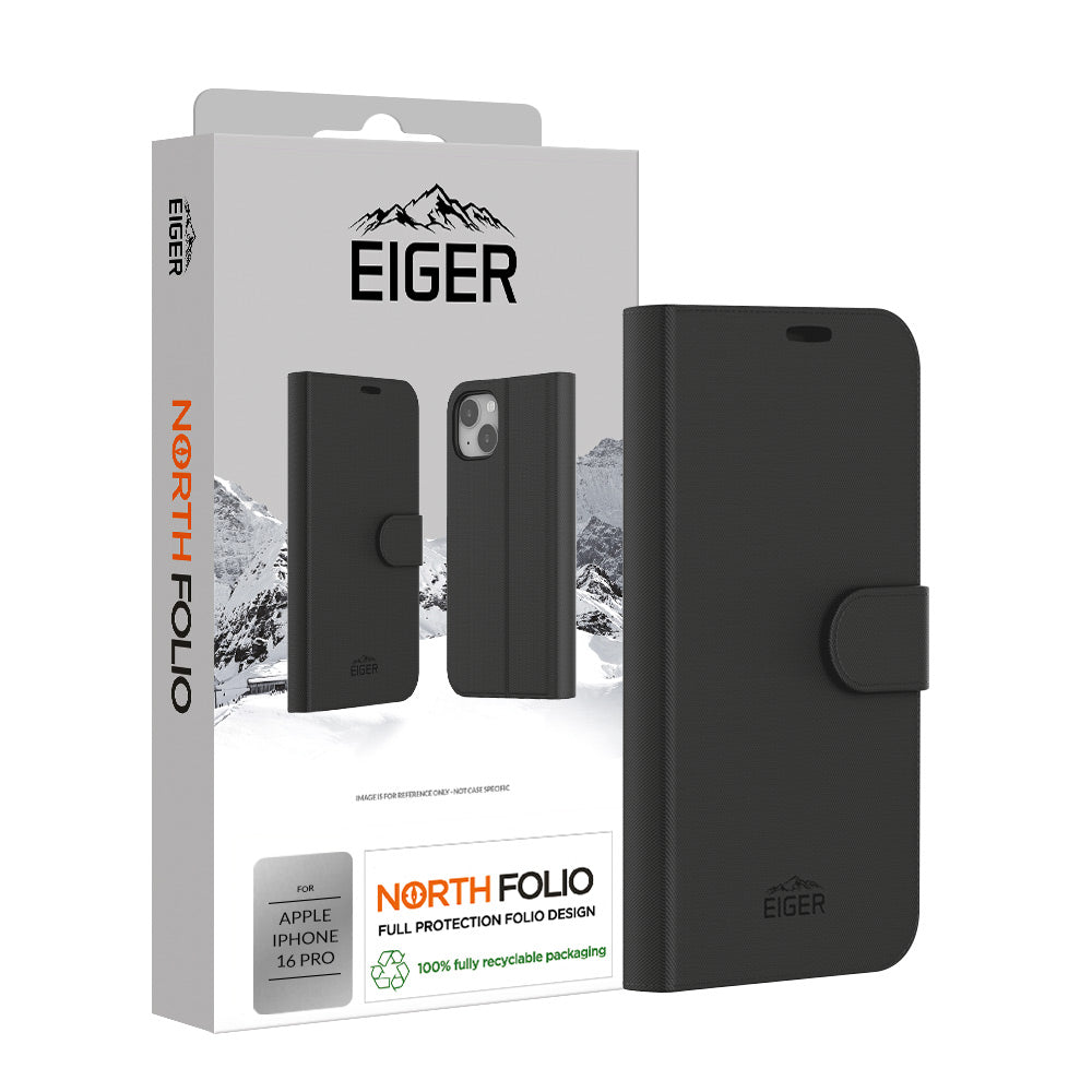 Eiger North Folio Case for Apple iPhone 16 Pro in Black