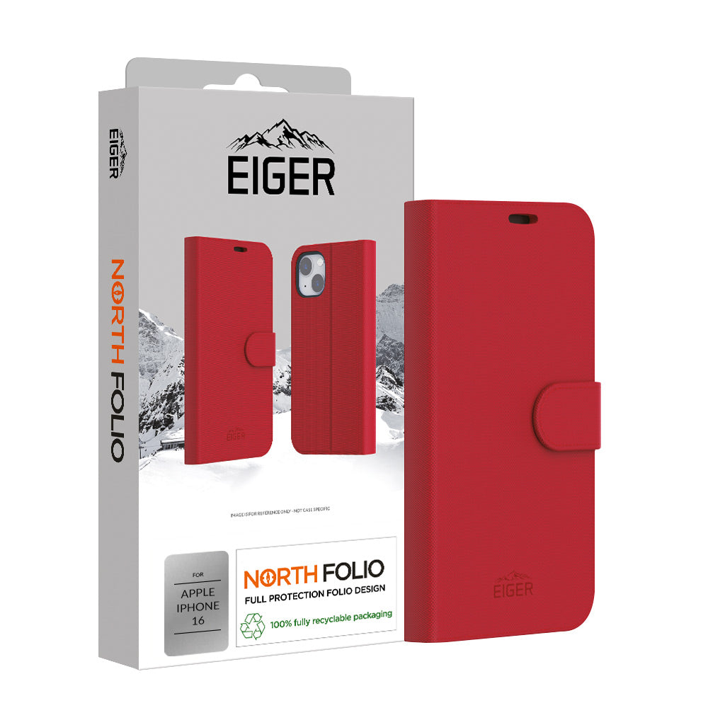 Eiger North Folio Case for Apple iPhone 16 in Red