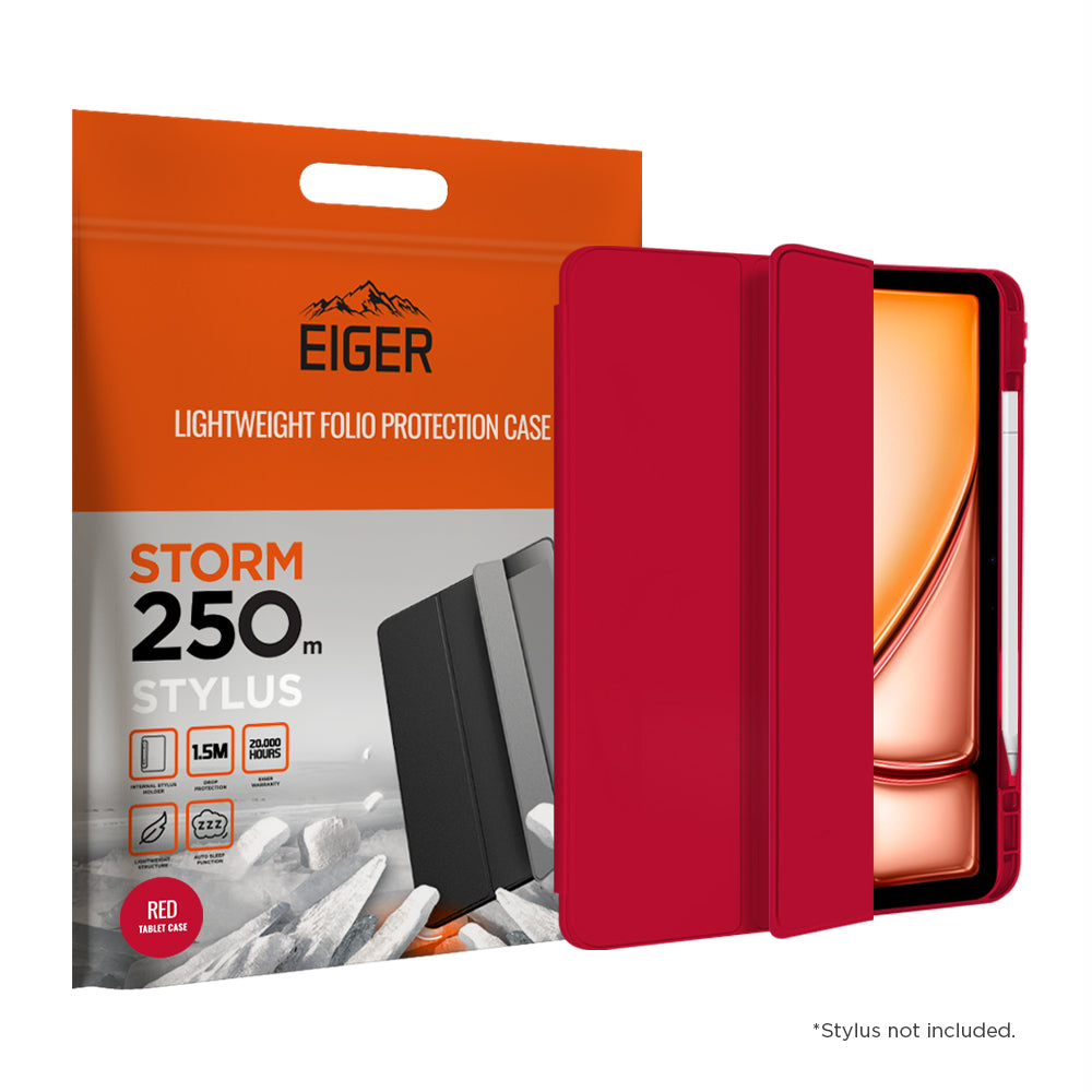 Eiger Storm 250m Stylus Case for iPad Air 11 (2024)/ Air (2022) in Red