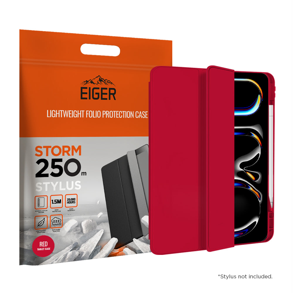 Eiger Storm 250m Stylus Case for Apple iPad Pro 13 (2024) in Red