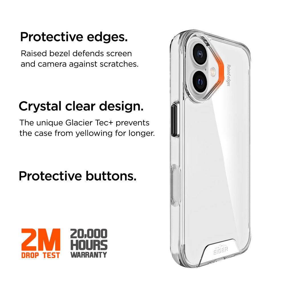 Eiger Glacier Case for Apple iPhone 16 Plus in Clear