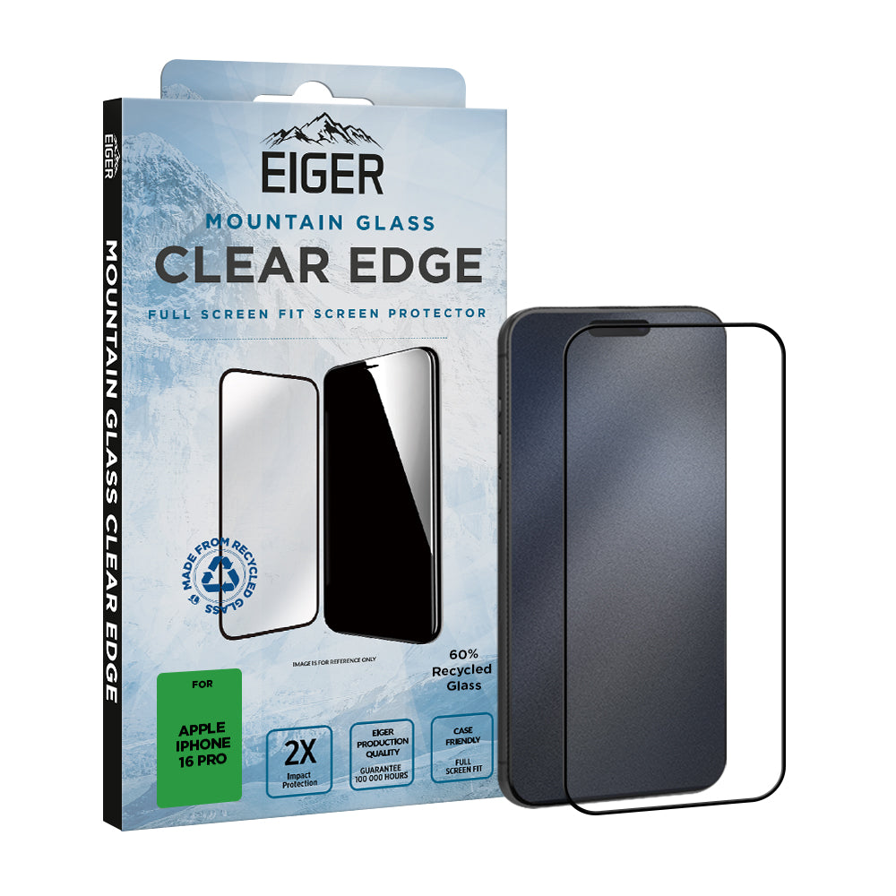 Eiger Mountain Glass CLEAR EDGE Screen Protector for iPhone 16 Pro