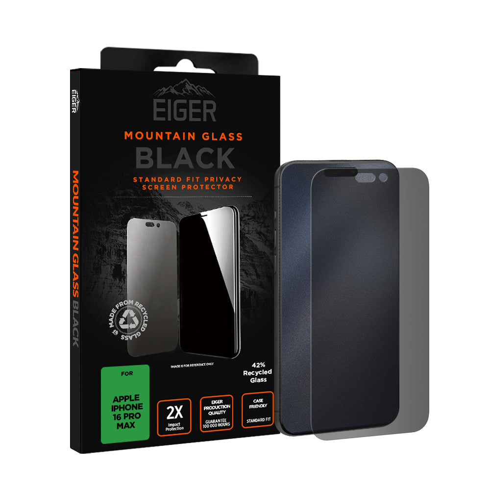 Eiger Mountain BLACK Privacy Screen Protector for iPhone 16 Pro Max