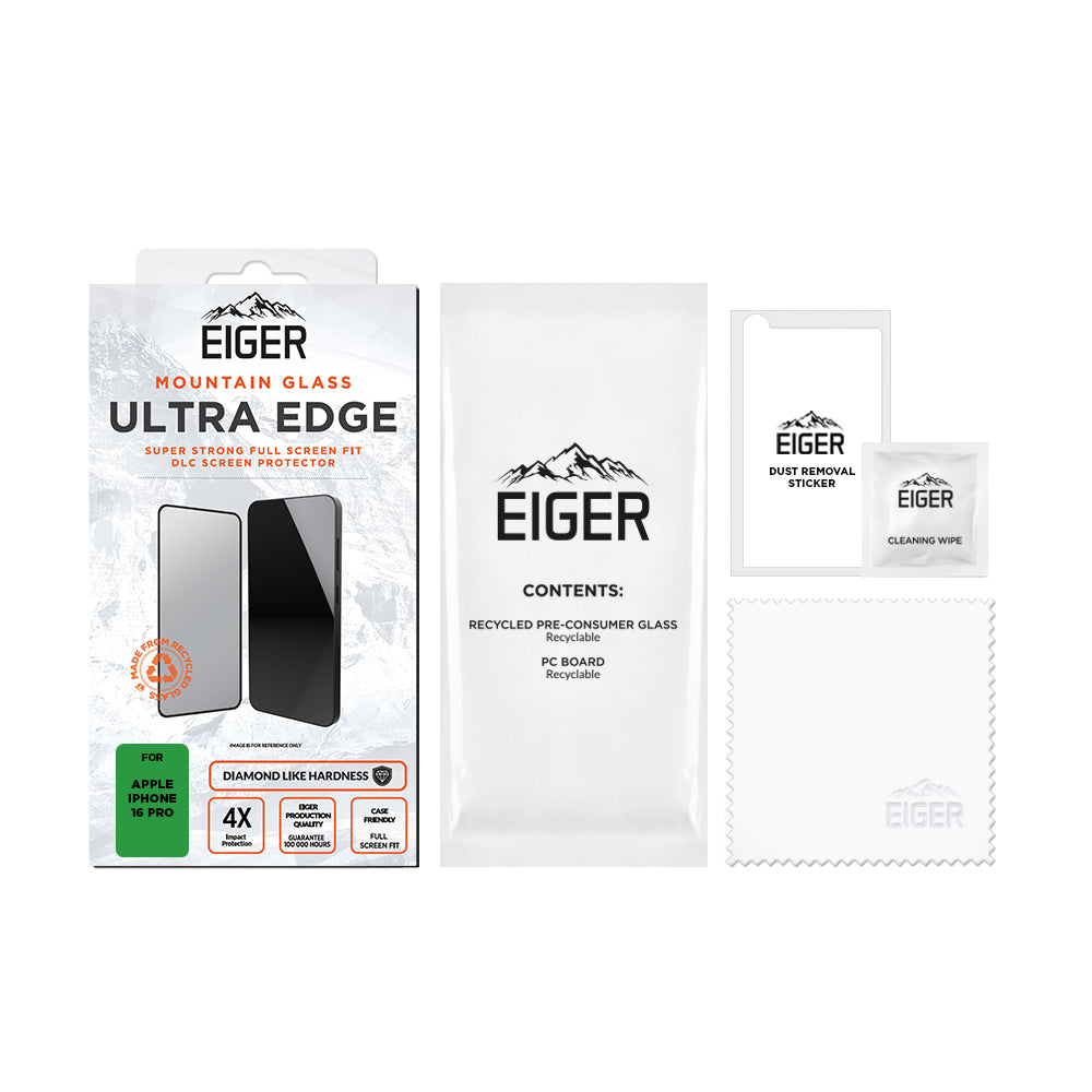 Eiger Mountain Glass ULTRA EDGE Screen Protector for Apple iPhone 16 Pro