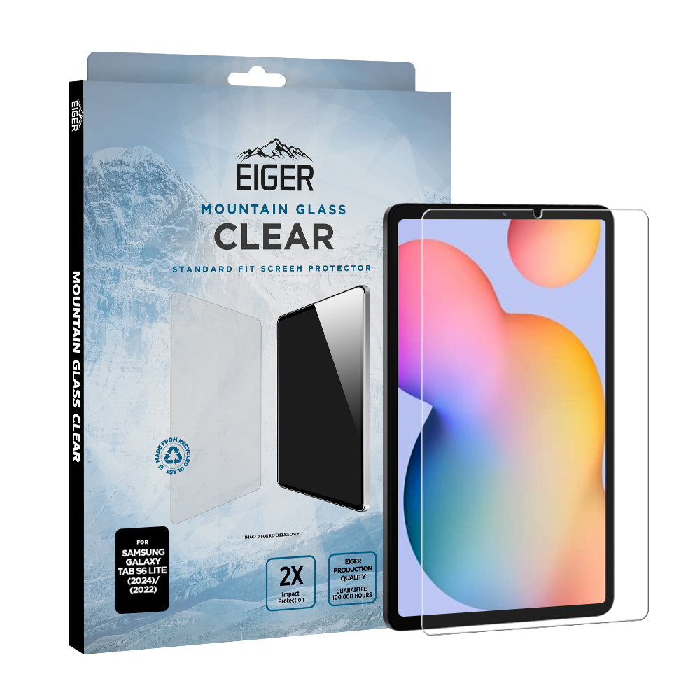 Eiger Mountain Glass CLEAR Tablet Screen Protector for Samsung Tab S6 Lite (2024)/(2022)