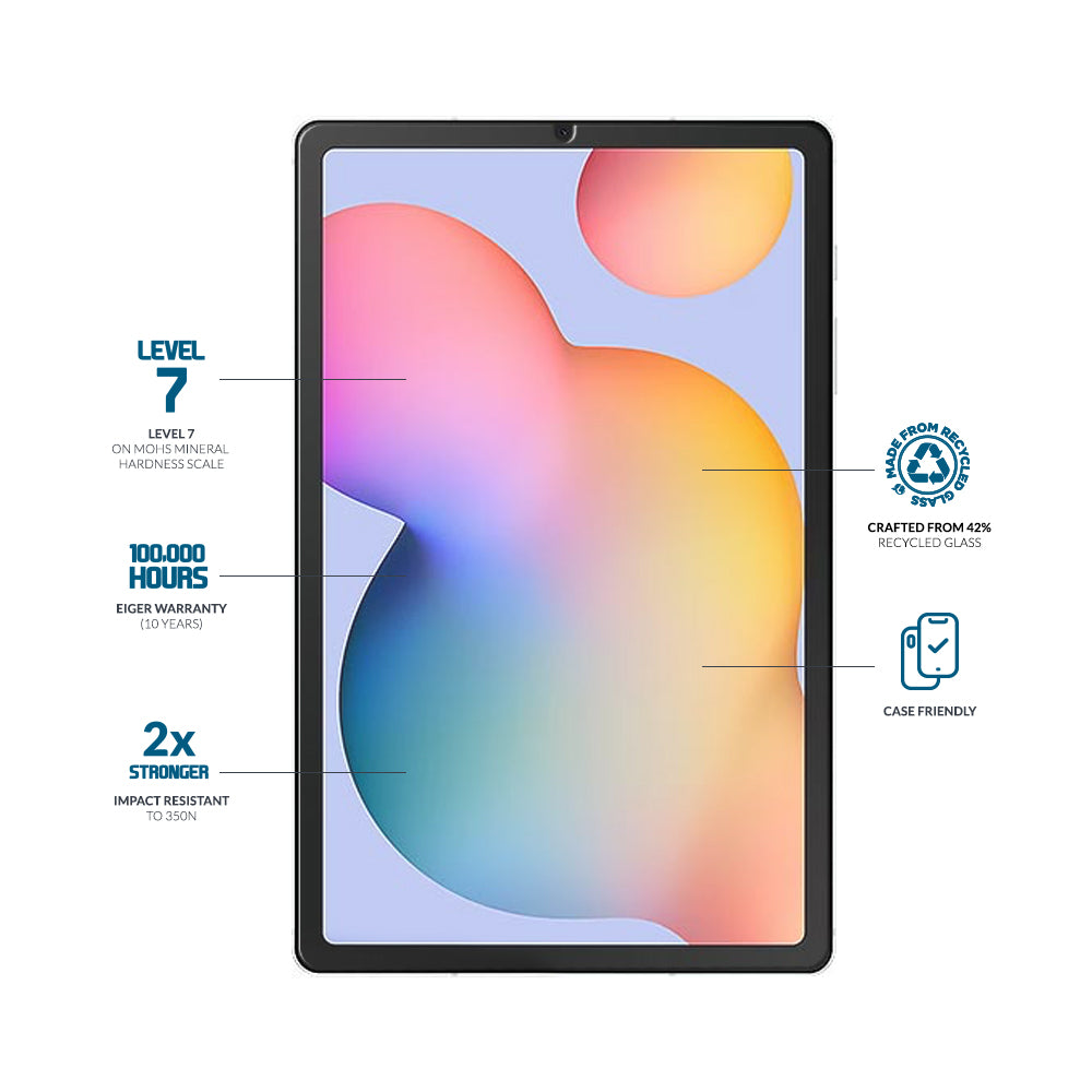 Eiger Mountain Glass CLEAR Tablet Screen Protector for Samsung Tab S6 Lite (2024)/(2022)