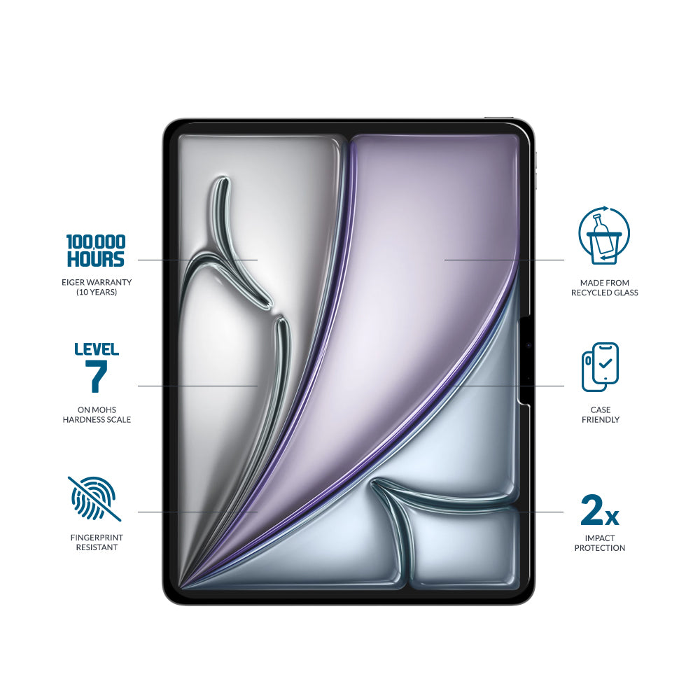 Eiger Mountain Glass CLEAR Tablet Screen Protector GRS for Apple iPad Air 11 (2025) / (2024)