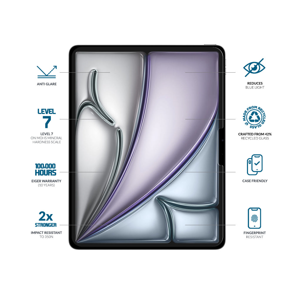 Eiger Mountain Blue Tablet Screen Protector for iPad Air 13 (2024)