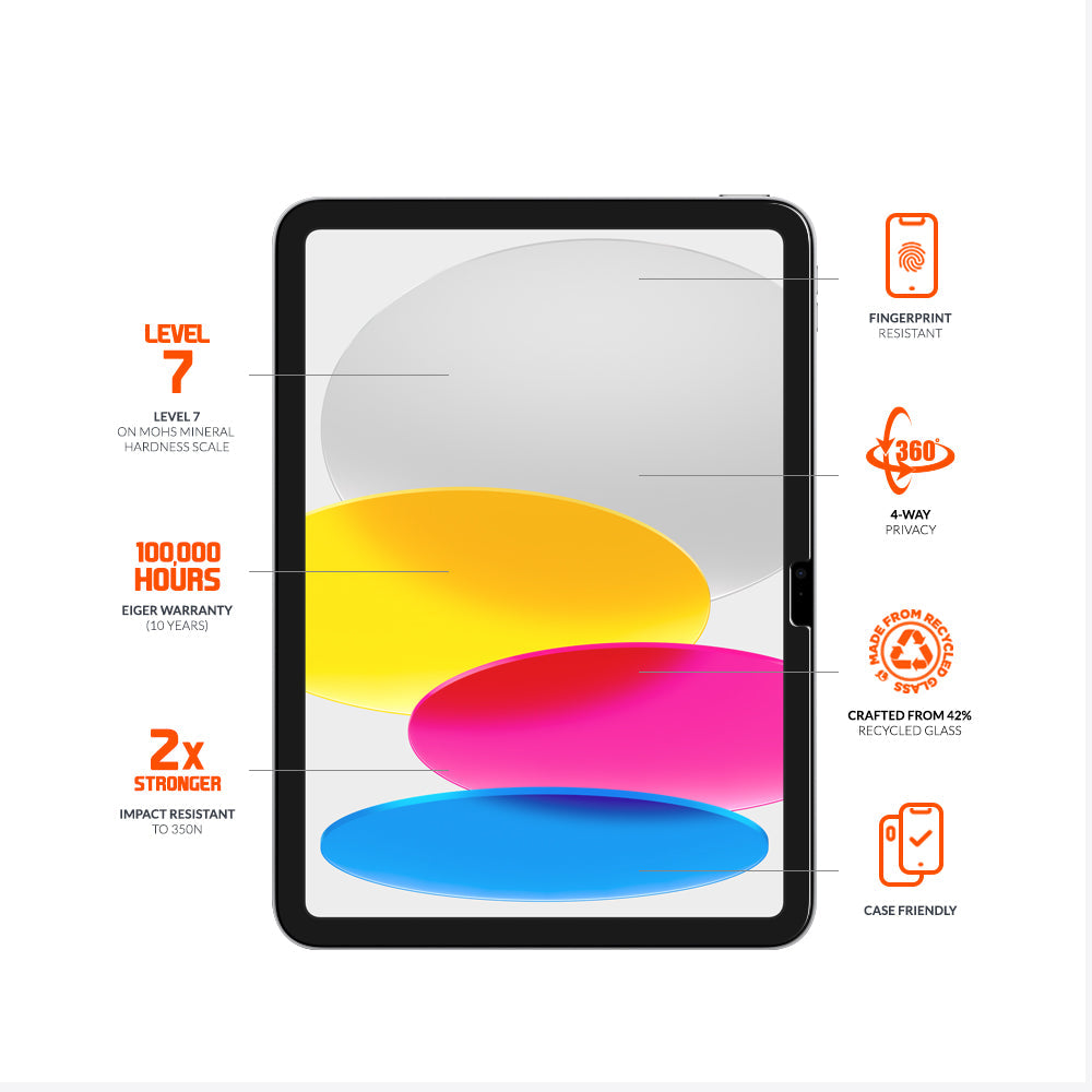 Eiger Mountain Glass Black Privacy 360 Tablet Screen Protector