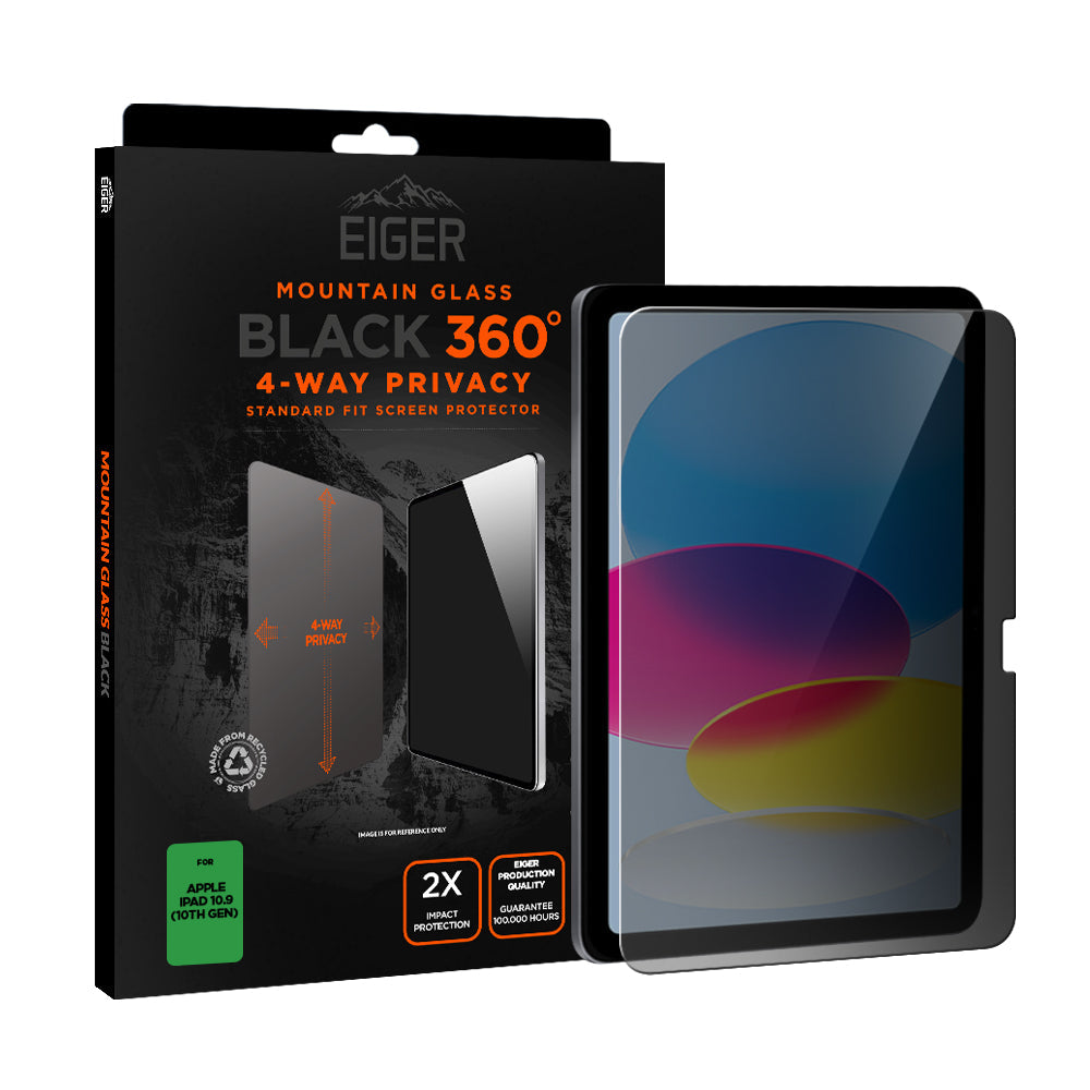 Eiger Mountain Glass Black Privacy 360 Tablet Screen Protector