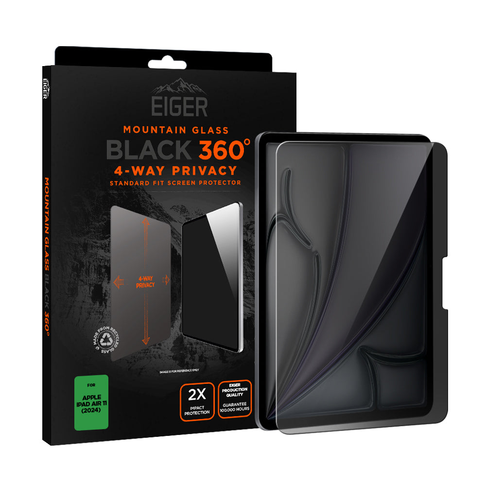 Eiger Mountain Black Privacy 360 Tablet Screen Protector for iPad Air 11 (2024)