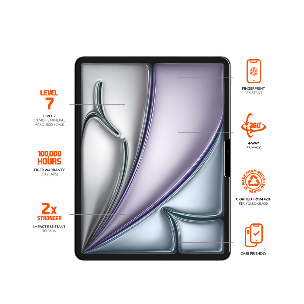 Eiger Mountain Glass Black Privacy 360 Tablet Screen Protector