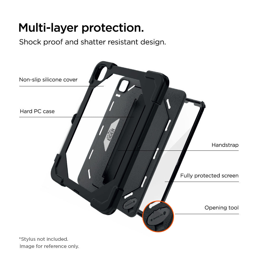 Eiger Peak 4000m Case for iPad Pro 11 (2024) with FILM IP54 (on request) in Black