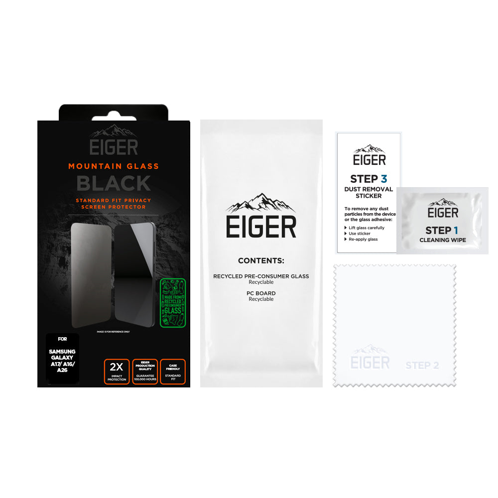 Eiger Mountain Glass Black Privacy Screen Protector