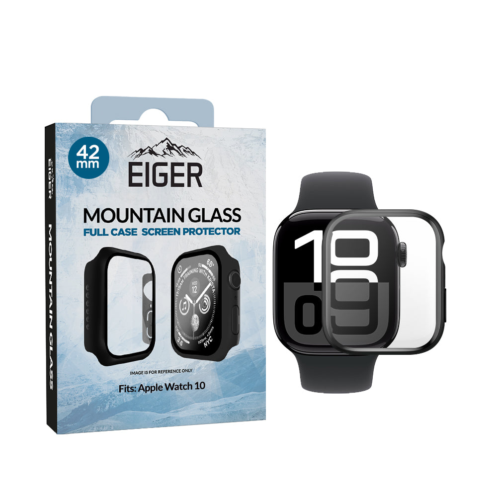 Eiger Mountain Glass Full Case for Apple Watch 10 42mm in Black