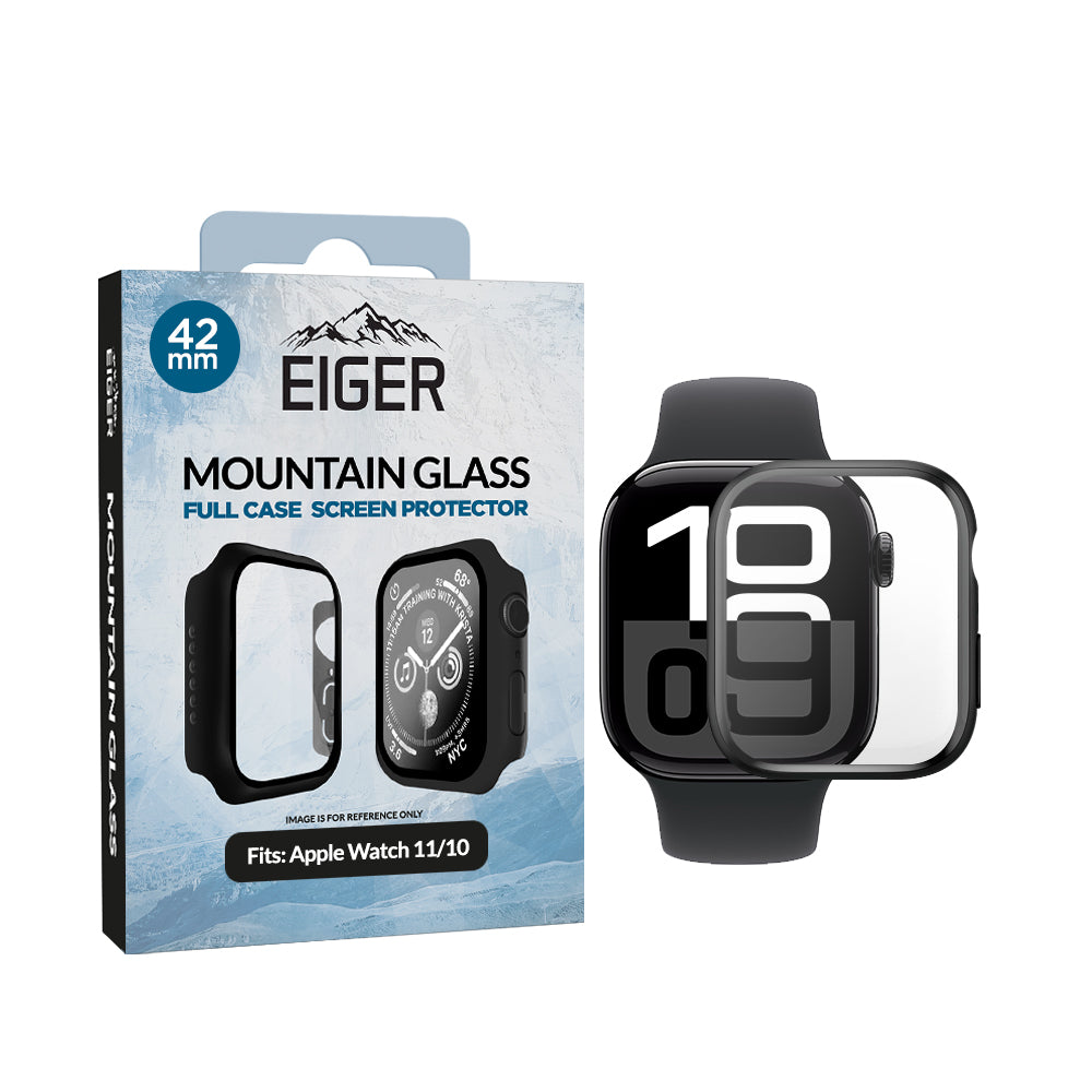 Eiger Mountain Glass Full Case for Apple Watch 11/ 10 42mm in Black